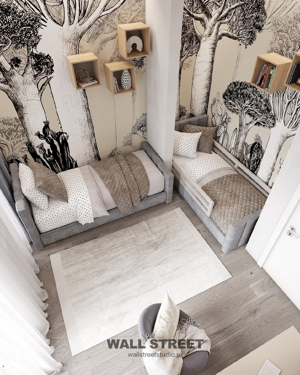 Монохромный сюжет для детской