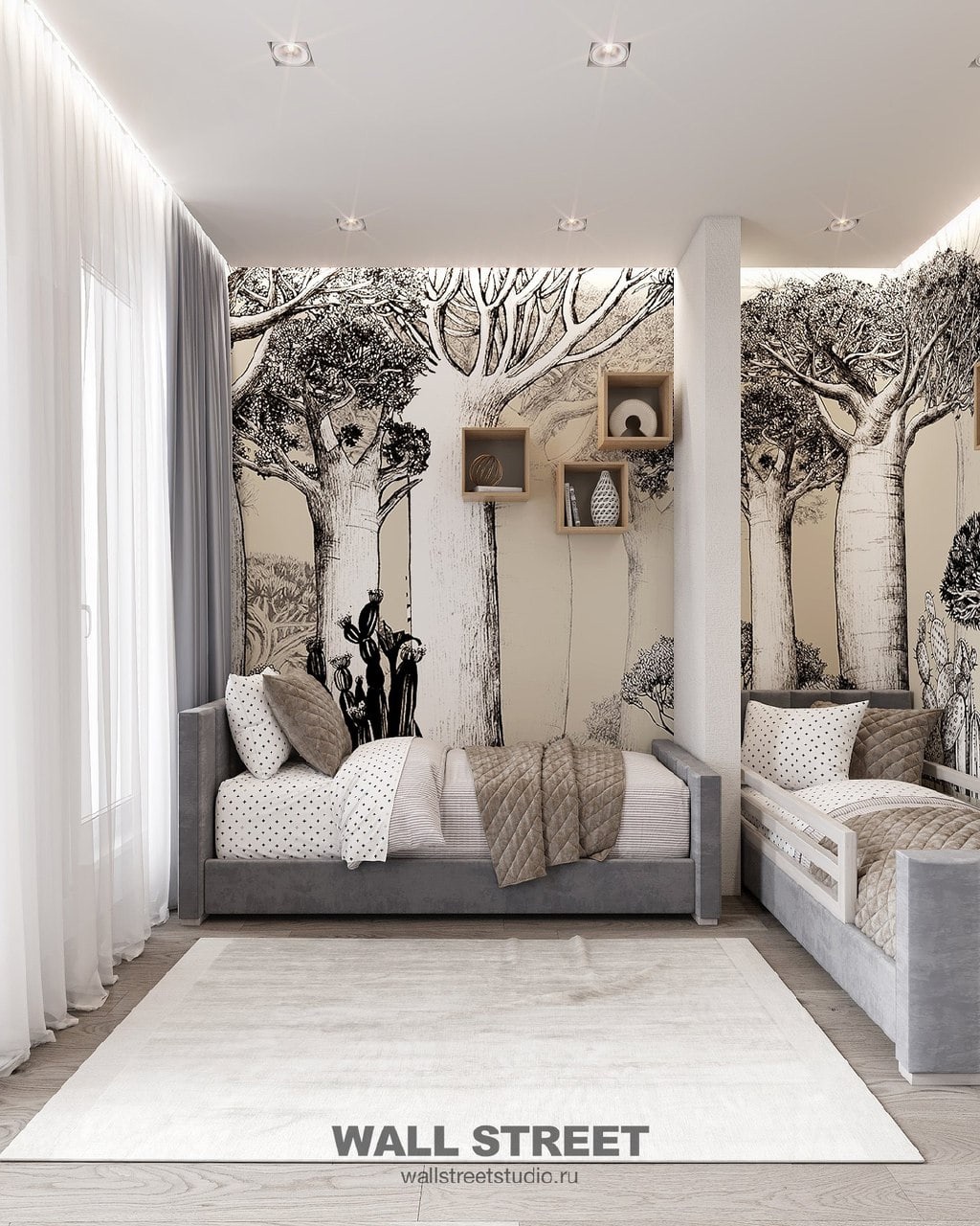 Монохромный сюжет для детской