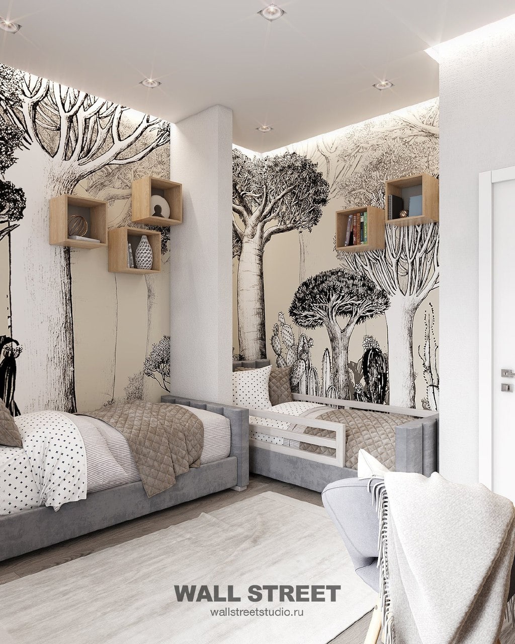 Монохромный сюжет для детской