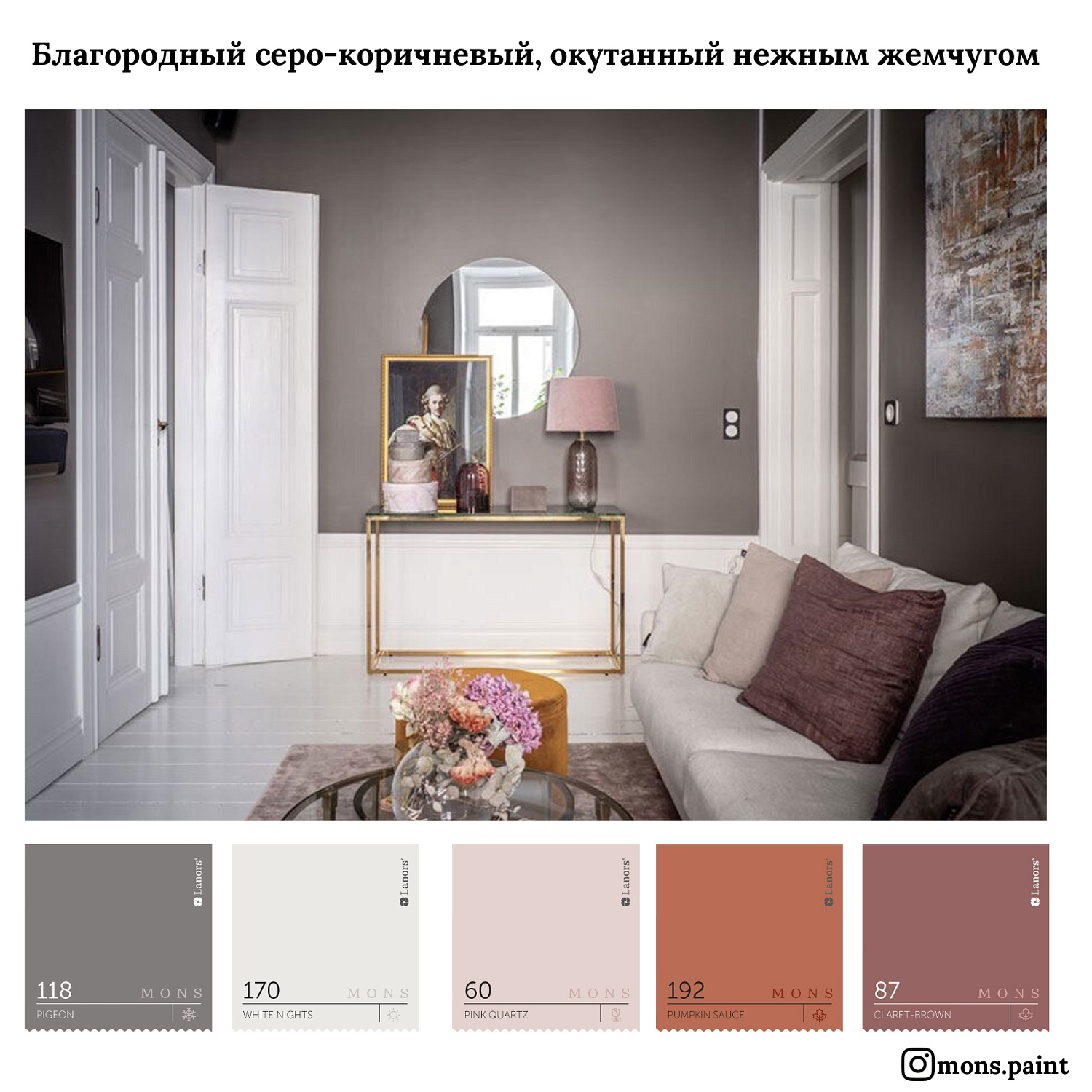 20 готовых цветовых подборок краски MONS "Тренды 2020"