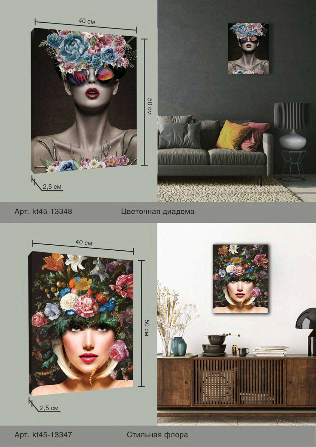 Коллекция картин на холсте от бренда FBRUSH