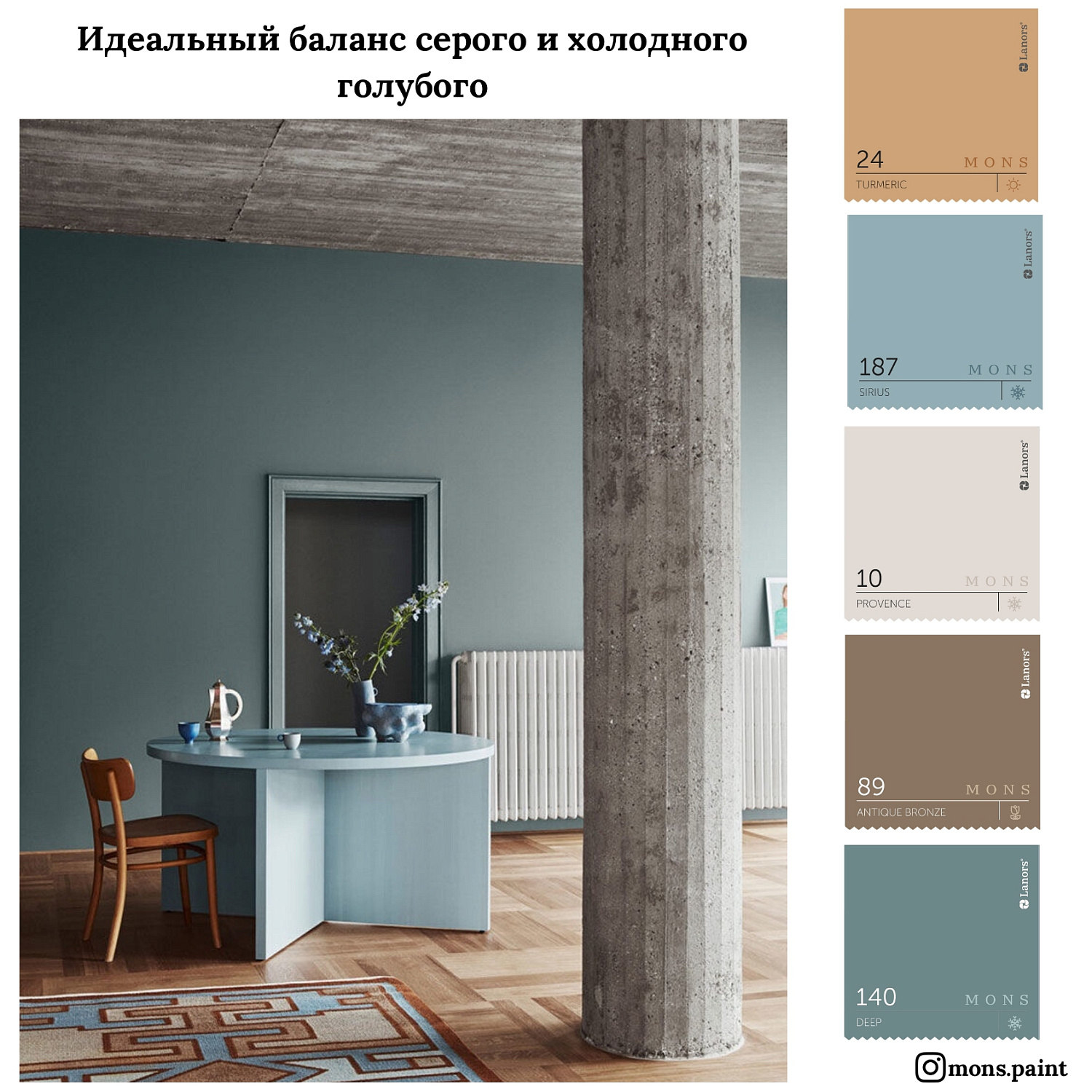20 готовых цветовых подборок краски MONS "Тренды 2020"